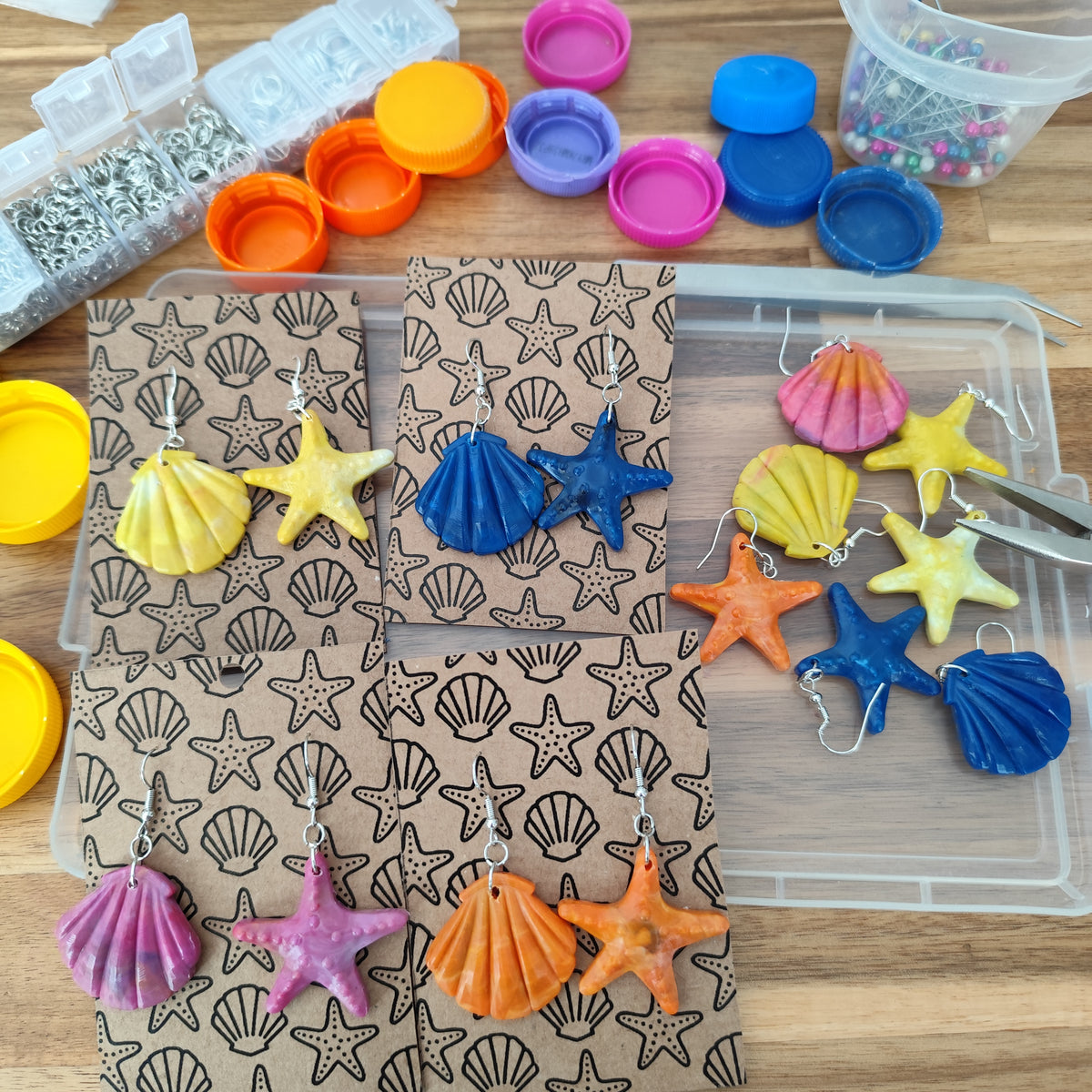 EARRINGS (Shell-Shell, Starfish-Starfish, Shell-Starfish)